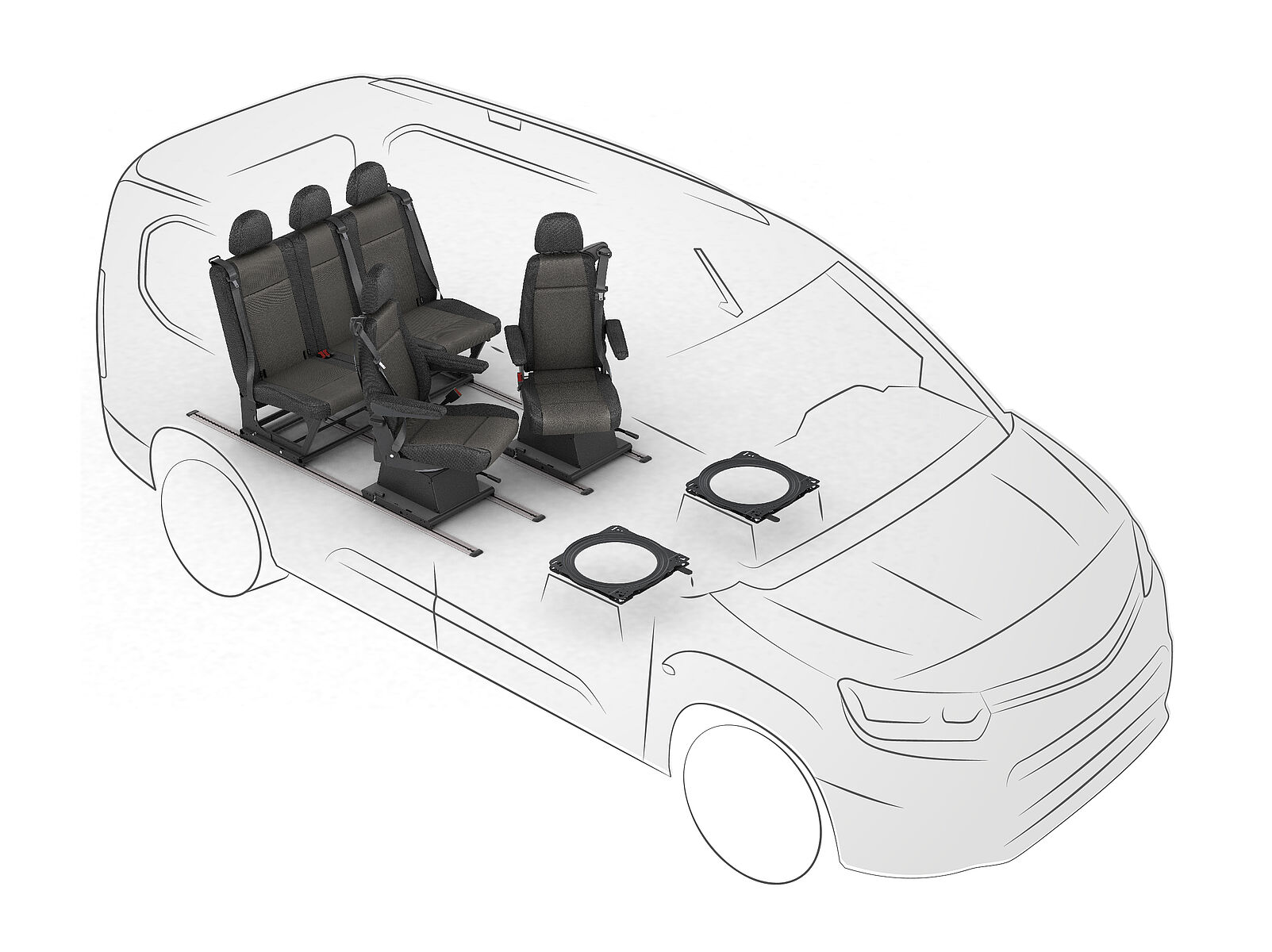 Schlafbank S3 breit im Van