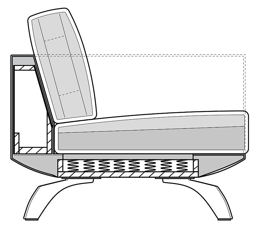 Sofa Davis Schnittansicht Sofa Davis Schnittansicht