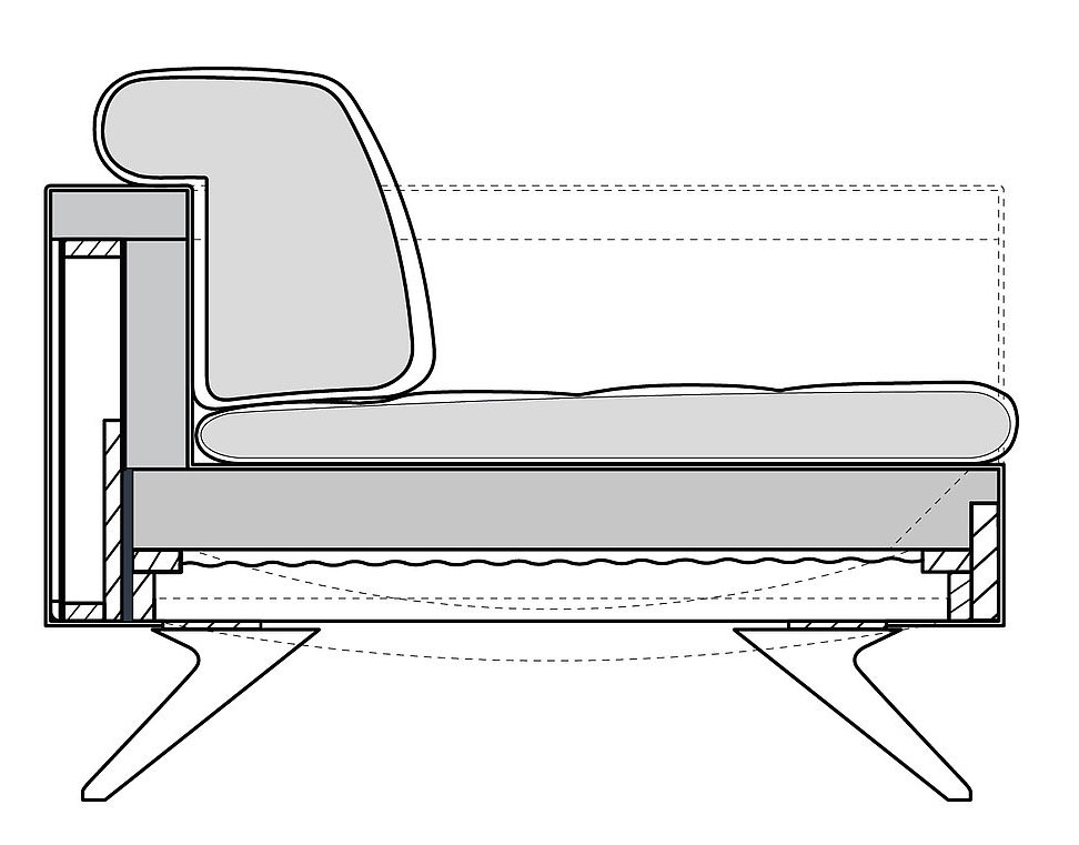 Sofa Drake Schnittansicht Sofa Drake Schnittansicht